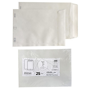 PIGNA Buste a sacco in carta riciclata Kami, Chiusura con strip adesivo, 22,9 x 32,4 cm, Bianco (confezione 25 pezzi) PIGNA Buste a sacco in carta riciclata Kami, Chiusura con strip adesivo, 22,9 x 32,4 cm, Bianco (confezione 25 pezzi)