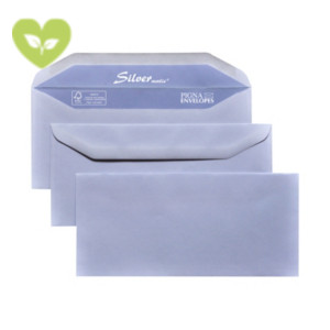 PIGNA ENVELOPES Busta commerciale Silver Matic , Patella gommata, Senza finestra, 11 x 23 cm, Bianco (confezione 500 pezzi)