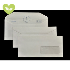 PIGNA ENVELOPES Buste in carta riciclata Kami, Con finestra, Patella gommata, 11 x 23 cm (confezione 500 pezzi) PIGNA ENVELOPES Buste in carta riciclata Kami, Con finestra, Patella gommata, 11 x 23 cm (confezione 500 pezzi)