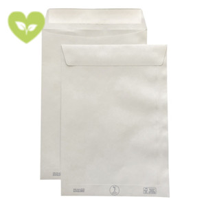 PIGNA ENVELOPES Buste a sacco in carta riciclata Kami, Chiusura con strip adesivo, 16,2 x 22,9 cm, Bianco (confezione 500 pezzi)