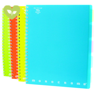 PIGNA Monocromo Fluo Blocco A4, 100 fogli a quadretti 5 mm, Copertina in PPL, Colori assortiti PIGNA Monocromo Fluo Blocco A4, 100 fogli a quadretti 5 mm, Copertina in PPL, Colori assortiti