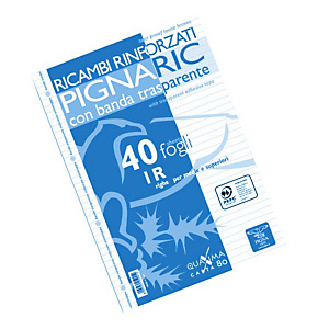 Pigna 02194595M, Ricambio con Banda Rinforzata, Rigatura 5M, quadretti 5 mm  per medie e superiori, Carta 80g/mq, Pacco da 40 Fogli : .it:  Cancelleria e prodotti per ufficio