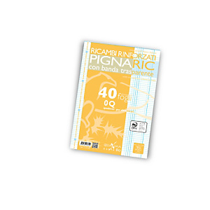 PIGNA Ricambi rinforzati PIGNARIC, Formato A4, Quadretti 0Q (confezione 40 fogli) PIGNA Ricambi rinforzati PIGNARIC, Formato A4, Quadretti 0Q (confezione 40 fogli)