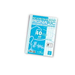 PIGNA Ricambi rinforzati PIGNARIC, Formato A4, Quadretti 4F (confezione 40 fogli) PIGNA Ricambi rinforzati PIGNARIC, Formato A4, Quadretti 4F (confezione 40 fogli)