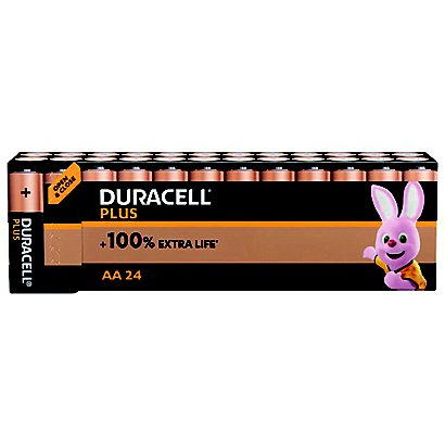 Piles Alcalines Duracell Plus LR06 AA, lot de 24 - Piles alcalines