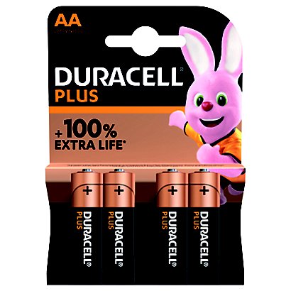 Piles Alcalines Duracell Plus LR06 AA, lot de 4