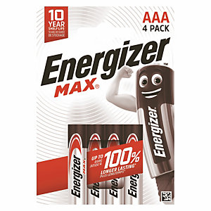 Piles Alcalines Energizer Max LR03 AAA, lot 4
