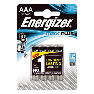 Piles Energizer Max Plus AAA, lot de 4 piles