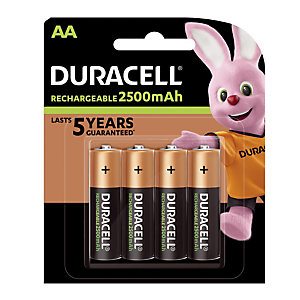 Piles rechargeables Duracell Ultra 2500mAh LR06 AA, lot de 4