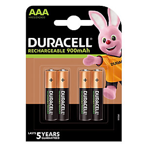 Piles rechargeables Duracell Ultra 900mAh LR03 AAA, lot de 4