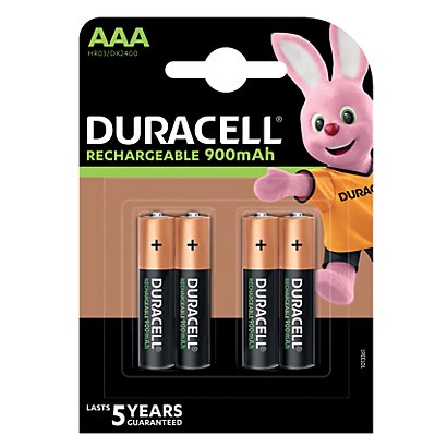 Piles rechargeables Duracell Ultra 900mAh LR03 AAA, lot de 4 - 1