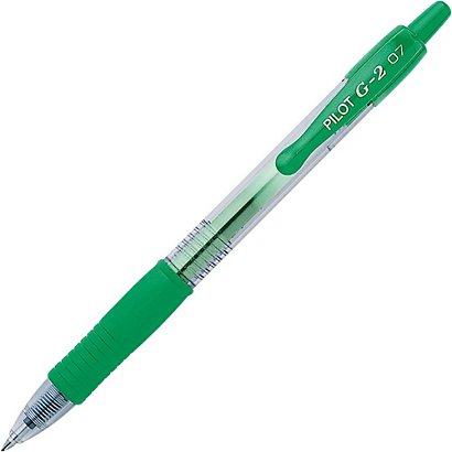 PILOT 2 G2 07 rétractable gel encre stylos à pointe moyenne 0,7 mm vert - 1