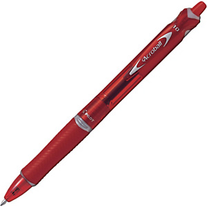 Pilot Begreen Acroball Bolígrafo retráctil de punta de bola, punta mediana, cuerpo de resina rojo con grip, tinta roja Pilot Begreen Acroball Bolígrafo retráctil de punta de bola, punta mediana, cuerpo de resina rojo con grip, tinta roja