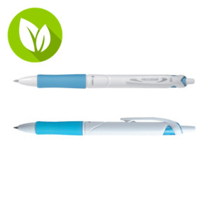 Pilot Begreen Acroball PureWhite Bolígrafo retráctil de punta de bola, punta mediana, plástico reciclado, cuerpo blanco con grip, tinta azul claro