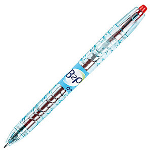 Pilot Begreen B2P Bolígrafo retráctil de gel, punta mediana de 0,7 mm, cuerpo azul de polipropileno con grip, tinta roja