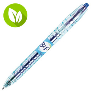 Pilot Begreen B2P Bolígrafo retráctil de gel, punta mediana de 0,7 mm, cuerpo de plástico azul con grip, tinta azul