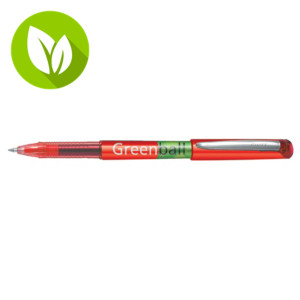 Pilot Begreen Greenball, Bolígrafo de punta de bola, punta fina de 0,7 mm, cuerpo rojo, tinta rojo