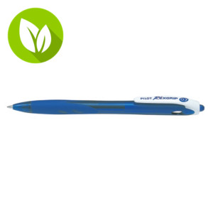 Pilot Begreen Rexgrip Bolígrafo retráctil de punta de bola, 1 mm. punta mediana, cuerpo reciclado con grip, tinta azul