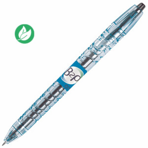 Pilot Begreen Stylo à encre gel rétractable, Begreen B2P, pointe moyenne, avec zone de préhension, corps en plastique bleu, encre noire