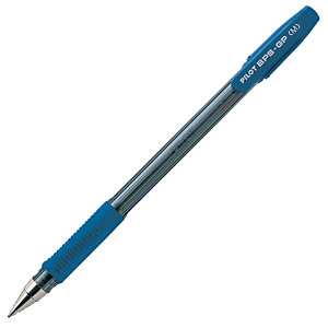 Pilot BPS-GP Bolígrafo de punta de bola, punta mediana de 1 mm, cuerpo translúcido con grip, tinta azul
