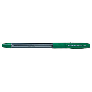 Pilot BPS-GP Bolígrafo de punta de bola, punta mediana de 1 mm, cuerpo translúcido con grip, tinta verde