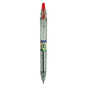 Pilot Ecoball Begreen Bolígrafo retráctil de punta de bola, punta mediana de 1,0 mm, cuerpo de plástico traslúcido, reciclado, tinta rojo