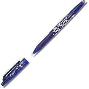 Pilot FriXion Ball Bolígrafo de punta de bola de tinta líquida, tinta termosensible borrable,punta mediana de 0,7 mm, cuerpo azul con grip, tinta azul