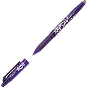 Pilot FriXion Ball Bolígrafo de punta de bola de tinta líquida, tinta termosensible borrable, punta mediana de 0,7 mm, cuerpo violeta con grip, tinta violeta