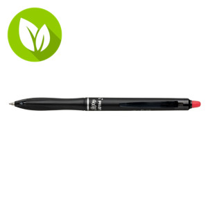Pilot FriXion Ball+ Bolígrafo retráctil de tinta líquida, tinta termosensible borrable, punta mediana de 0,7 mm, cuerpo negro reciclado con grip, tinta roja Pilot FriXion Ball+ Bolígrafo retráctil de tinta líquida, tinta termosensible borrable, punta mediana de 0,7 mm, cuerpo negro reciclado con grip, tinta roja