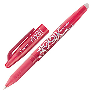 Pilot FriXion Ball Bolígrafo de punta de bola de tinta líquida, tinta termosensible borrable, punta mediana de 0,7 mm, cuerpo rojo con grip, tinta roja Pilot FriXion Ball Bolígrafo de punta de bola de tinta líquida, tinta termosensible borrable, punta mediana de 0,7 mm, cuerpo rojo con grip, tinta roja