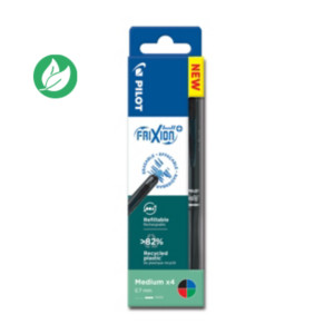 Pilot FriXion Ball Plus Begreen - Stylo roller encre gel effaçable et rechargeable - Pointe moyenne - Pochette de 4 assortis Pilot FriXion Ball Plus Begreen - Stylo roller encre gel effaçable et rechargeable - Pointe moyenne - Pochette de 4 assortis