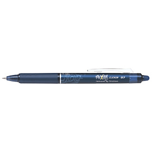 Pilot FriXion Clicker Stylo roller rétractable encre gel effaçable pointe moyenne 0,7 mm bleu nuit