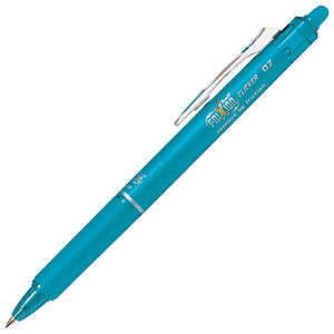 Pilot FriXion Clicker Stylo roller rétractable encre gel effaçable pointe moyenne 0,7 mm bleu turquoise