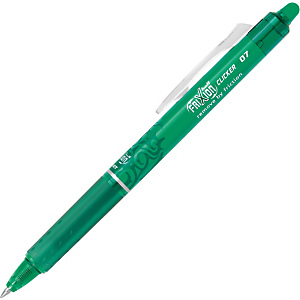 Pilot FriXion Clicker Stylo roller rétractable encre gel effaçable pointe moyenne 0,7 mm vert