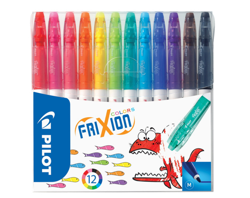 Pilot FriXion Colors Feutre effaçable pointe moyenne 2,5 mm - 12 couleurs assorties