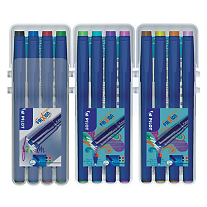 Pilot FriXion Fineliner cancellabile, Punta 1,3 mm, Fusto blu e argento, Inchiostro in colori assortiti (confezione 12 pezzi) Pilot FriXion Fineliner cancellabile, Punta 1,3 mm, Fusto blu e argento, Inchiostro in colori assortiti (confezione 12 pezzi)