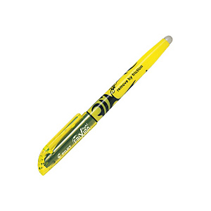 Pilot Frixion Light Marcador fluorescente, tinta termosensible borrable, punta biselada, 1 mm-3,8 mm, Amarillo