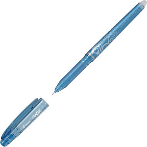 Pilot FriXion Point Bolígrafo de tinta líquida, tinta termosensible borrable, punta extrafina de 0,5 mm, cuerpo azul con grip, tinta azul celeste