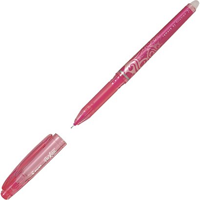 Pilot FriXion Point Bolígrafo de tinta líquida, tinta termosensible borrable, punta extrafina de 0,5 mm, cuerpo rosa con grip, tinta rosa - 1