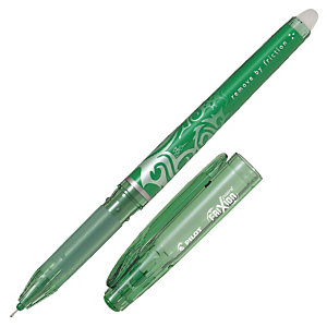 Pilot FriXion Point Bolígrafo de tinta líquida, tinta termosensible borrable, punta extrafina de 0,5 mm, cuerpo verde con grip, tinta verde