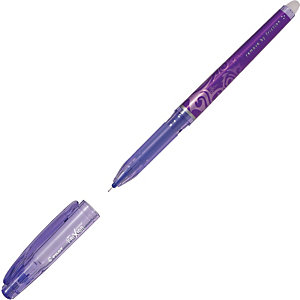 Pilot FriXion Point Bolígrafo de tinta líquida, tinta termosensible borrable, punta extrafina de 0,5 mm, cuerpo violeta con grip, tinta violeta