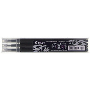 Pilot FriXion Recambio para bolígrafo de tinta líquida, tinta termosensible borrable, punta mediana de 0,7 mm, tinta negra