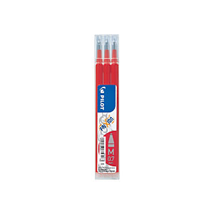Pilot FriXion Recambio para bolígrafo de tinta líquida, tinta termosensible borrable, punta mediana de 0,7 mm, tinta roja
