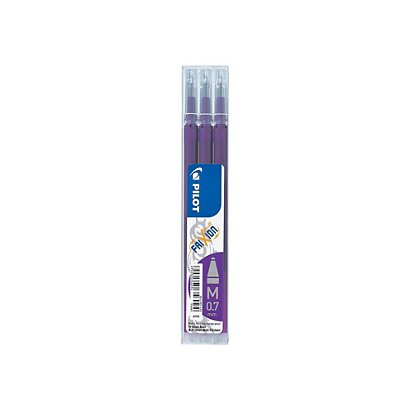 PILOT FriXion, recharge pour stylo à encre gel, pointe moyenne de 0,7 mm, encre violette (lot de 3)