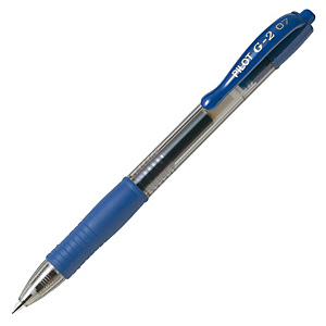 Pilot G-2 Bolígrafo retráctil de gel, punta fina de 0,7 mm, cuerpo azul con grip, tinta azul Pilot G-2 Bolígrafo retráctil de gel, punta fina de 0,7 mm, cuerpo azul con grip, tinta azul