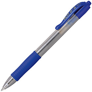 Pilot G2 Stylo roller encre gel rétractable pointe fine 0,5 mm bleu Pilot G2 Stylo roller encre gel rétractable pointe fine 0,5 mm bleu