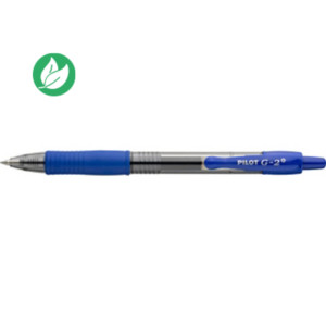 Pilot G2+ Stylo roller encre gel rétractable pointe fine 0,5 mm bleu Pilot G2+ Stylo roller encre gel rétractable pointe fine 0,5 mm bleu