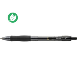 Pilot G2+ Stylo roller encre gel rétractable pointe fine 0,5 mm noir Pilot G2+ Stylo roller encre gel rétractable pointe fine 0,5 mm noir