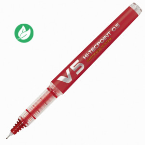 Pilot Hi-Tecpoint V5 Begreen - Stylo roller rechargeable pointe fine 0,5 mm - Rouge Pilot Hi-Tecpoint V5 Begreen - Stylo roller rechargeable pointe fine 0,5 mm - Rouge
