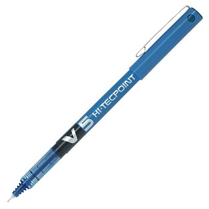 Pilot Hi-Tecpoint V5 Bolígrafo de punta de aguja, punta extrafina, cuerpo azul, tinta azul - 1